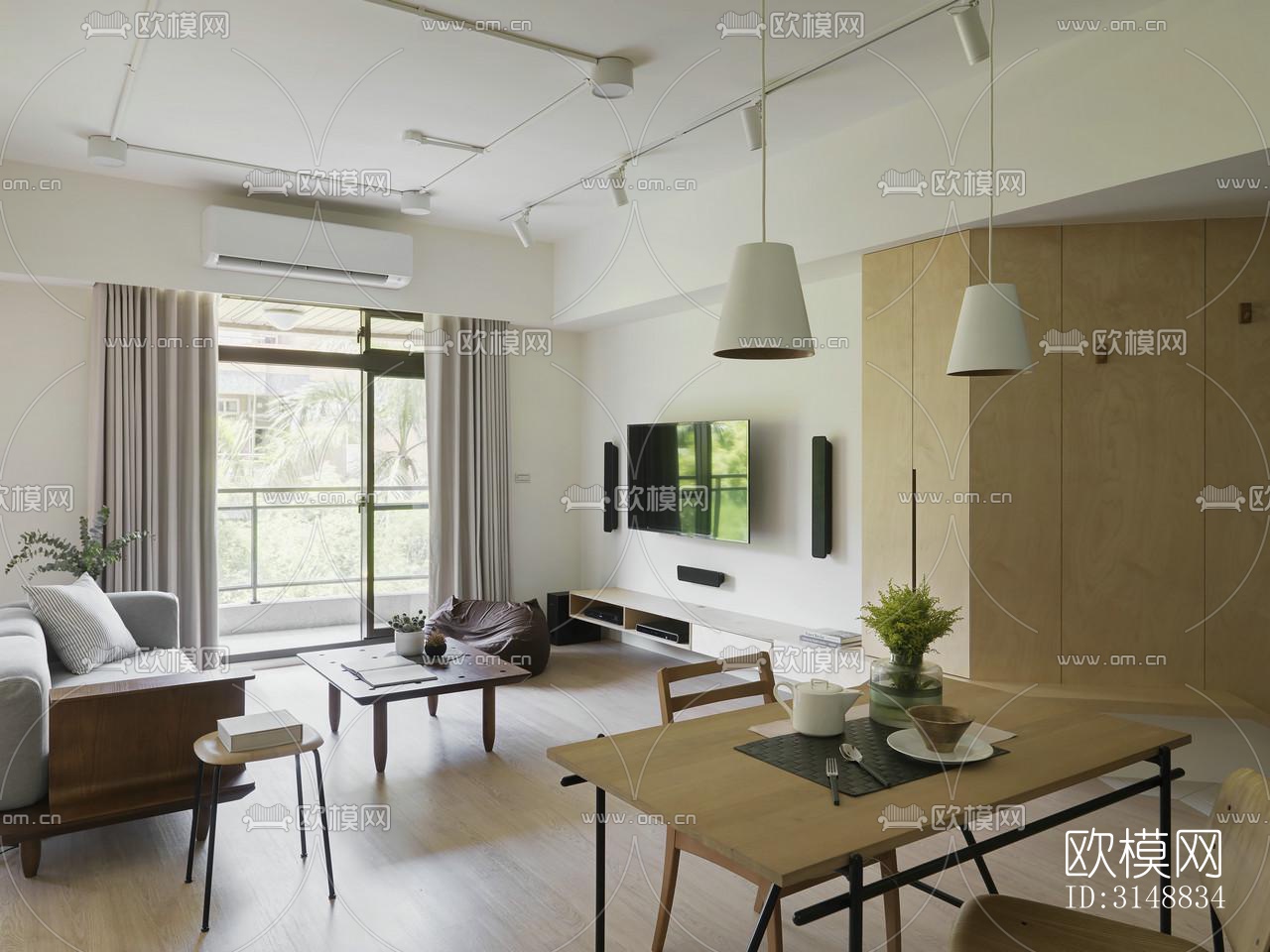 北欧平层效果图下载（渲染图8）