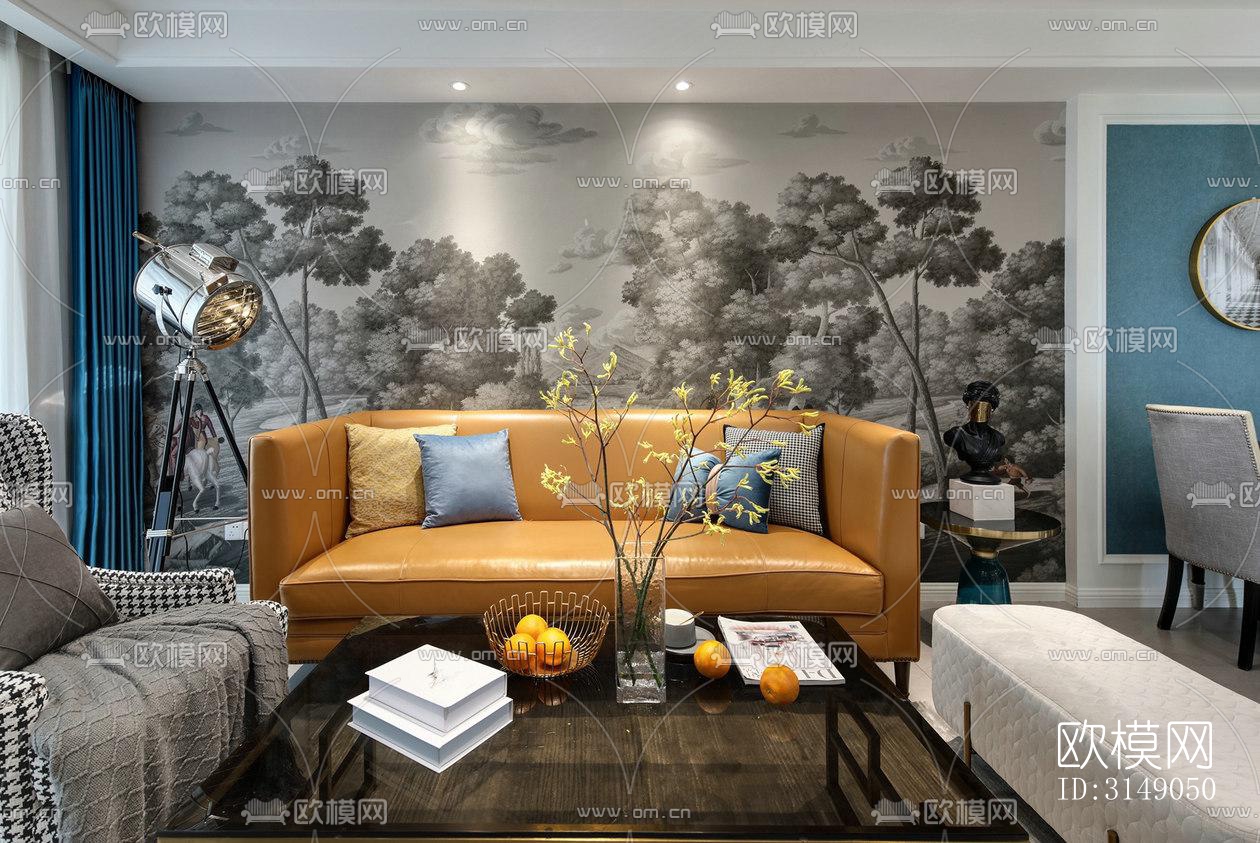 欧式平层效果图下载（渲染图2）