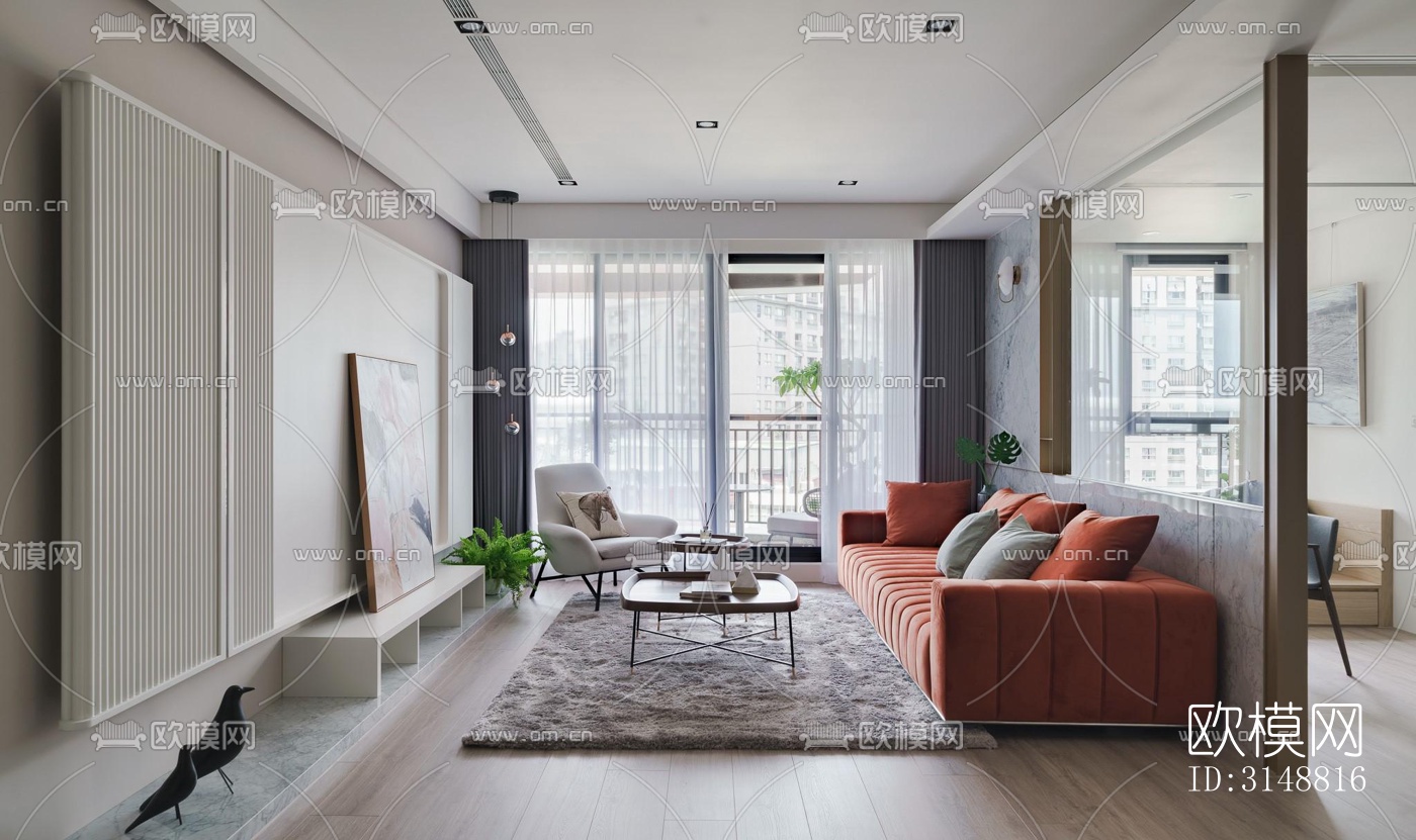 北欧平层效果图下载（渲染图2）