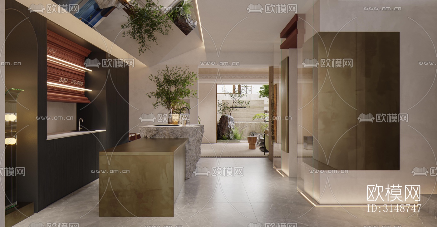 中古风平层效果图下载（渲染图12）