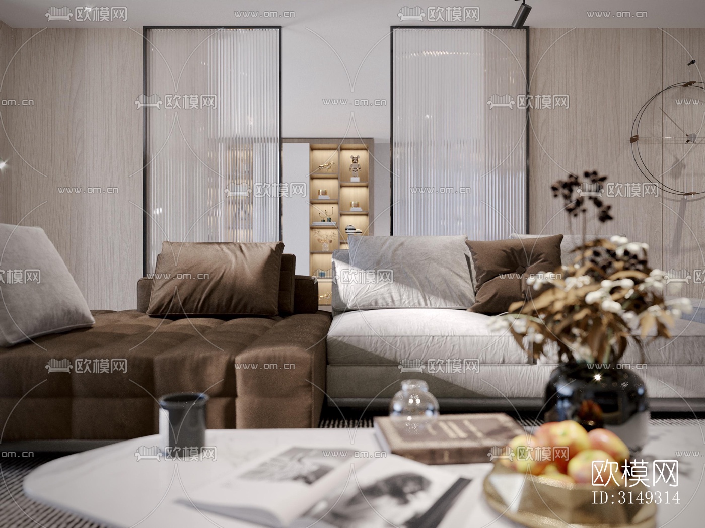 现代平层效果图下载（渲染图5）