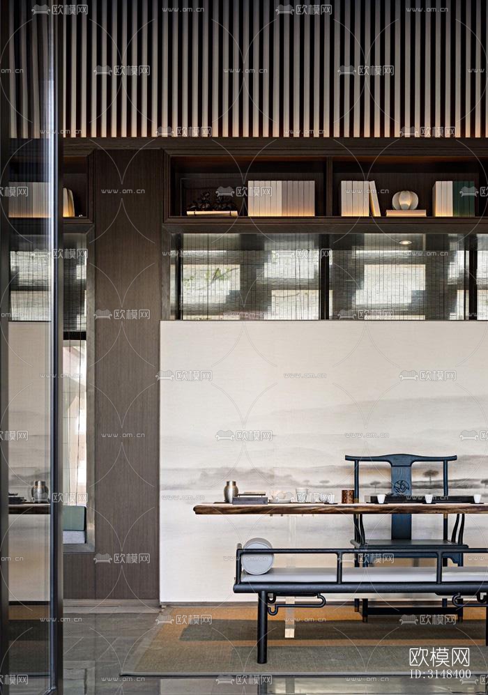 新中式养生会所效果图下载（渲染图5）