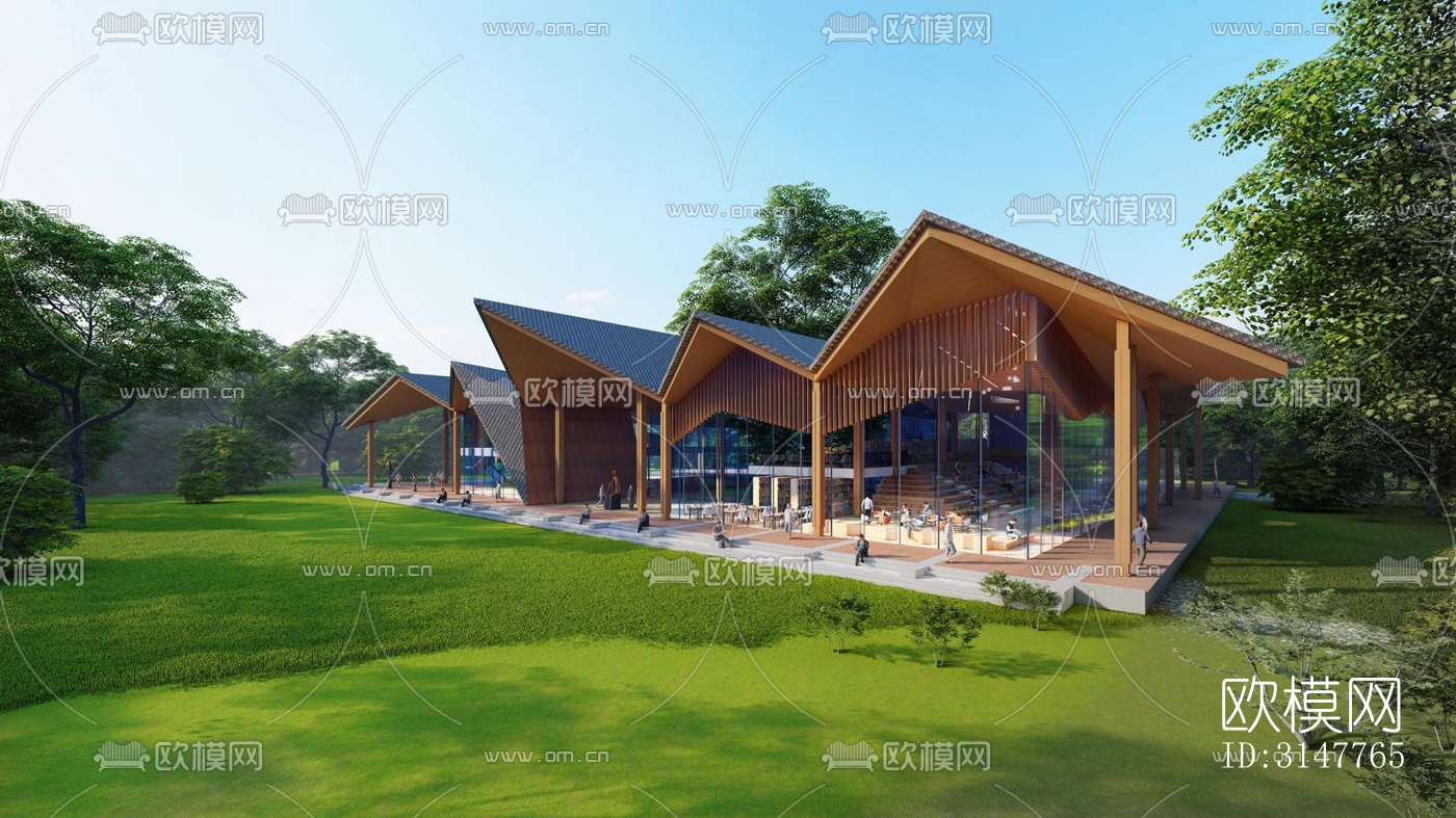 现代图书馆效果图下载（渲染图4）