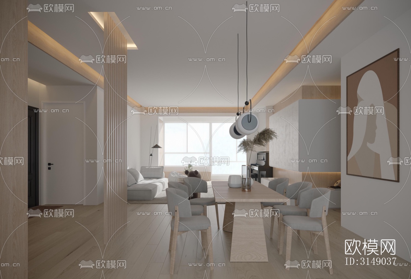 日式平层效果图下载（渲染图12）