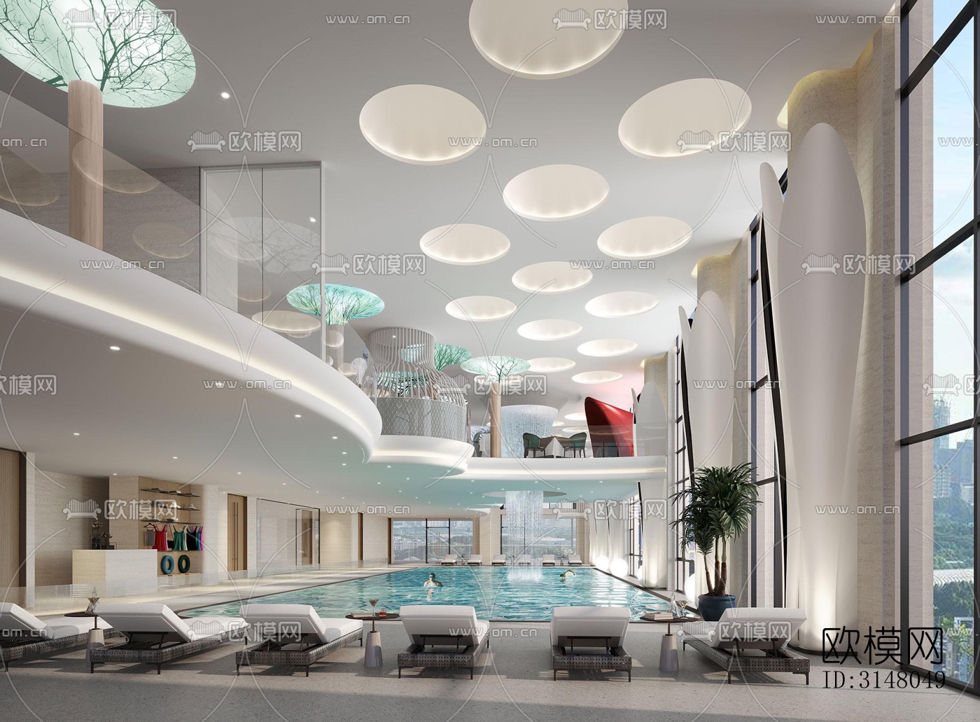 现代酒店民宿效果图下载（渲染图10）