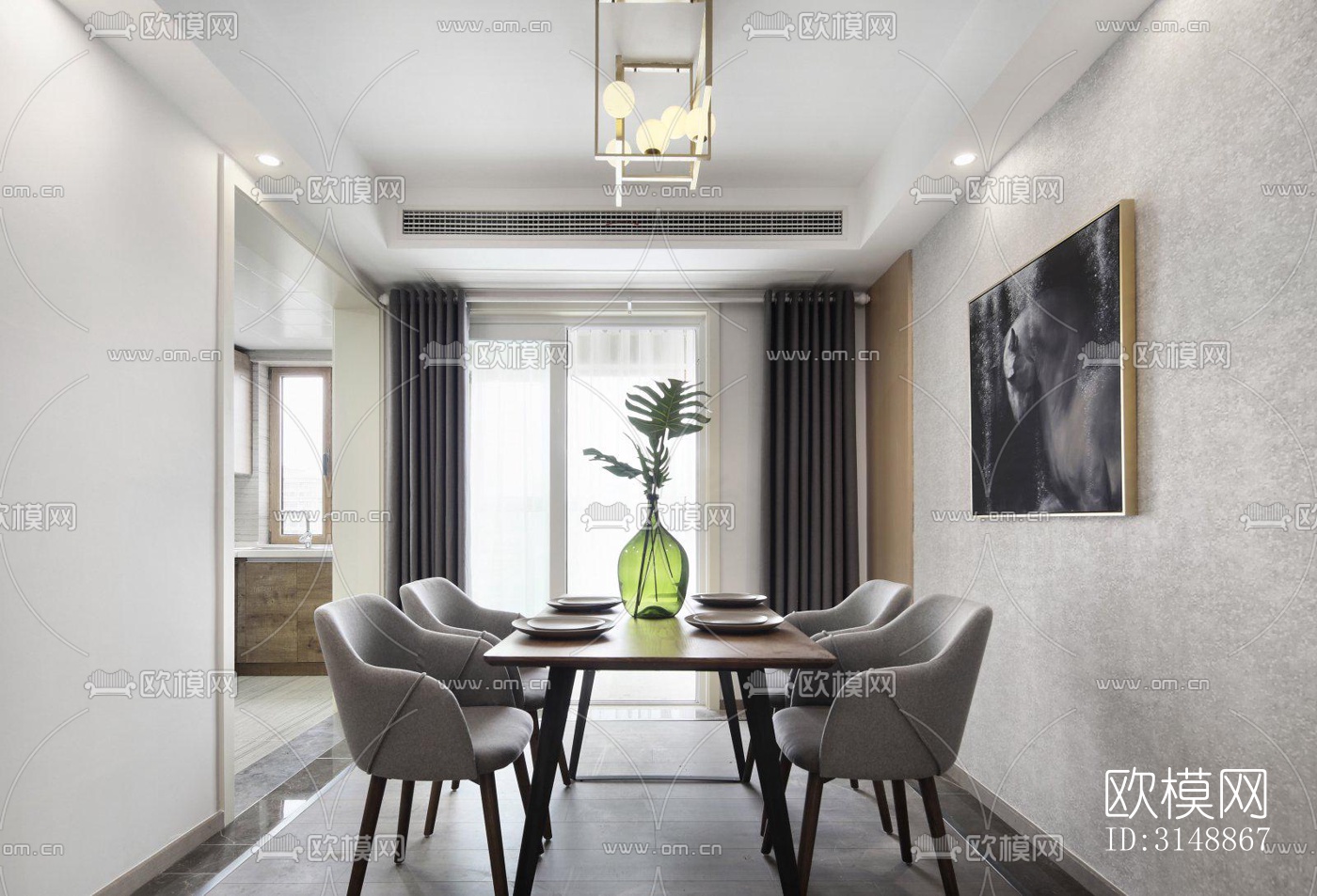 北欧平层效果图下载（渲染图6）