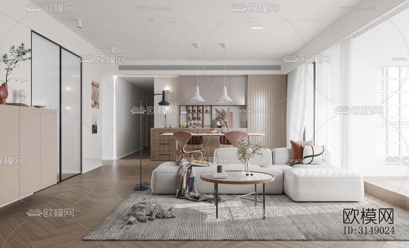 日式平层效果图下载（渲染图3）