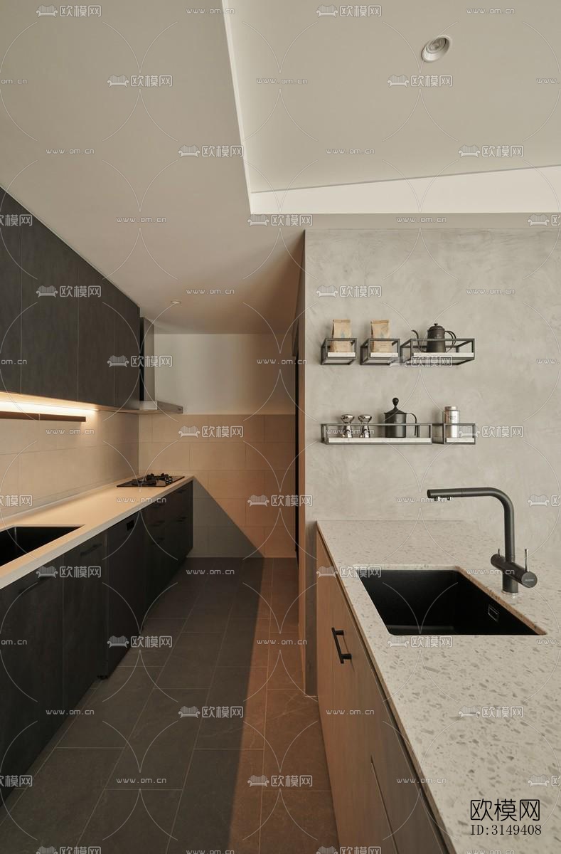 现代平层效果图下载（渲染图3）