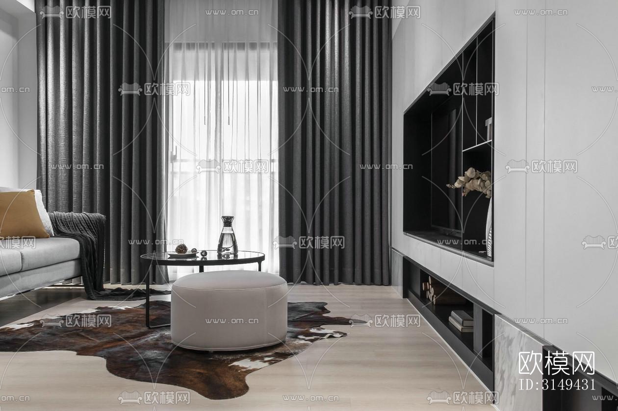 现代平层效果图下载（渲染图11）