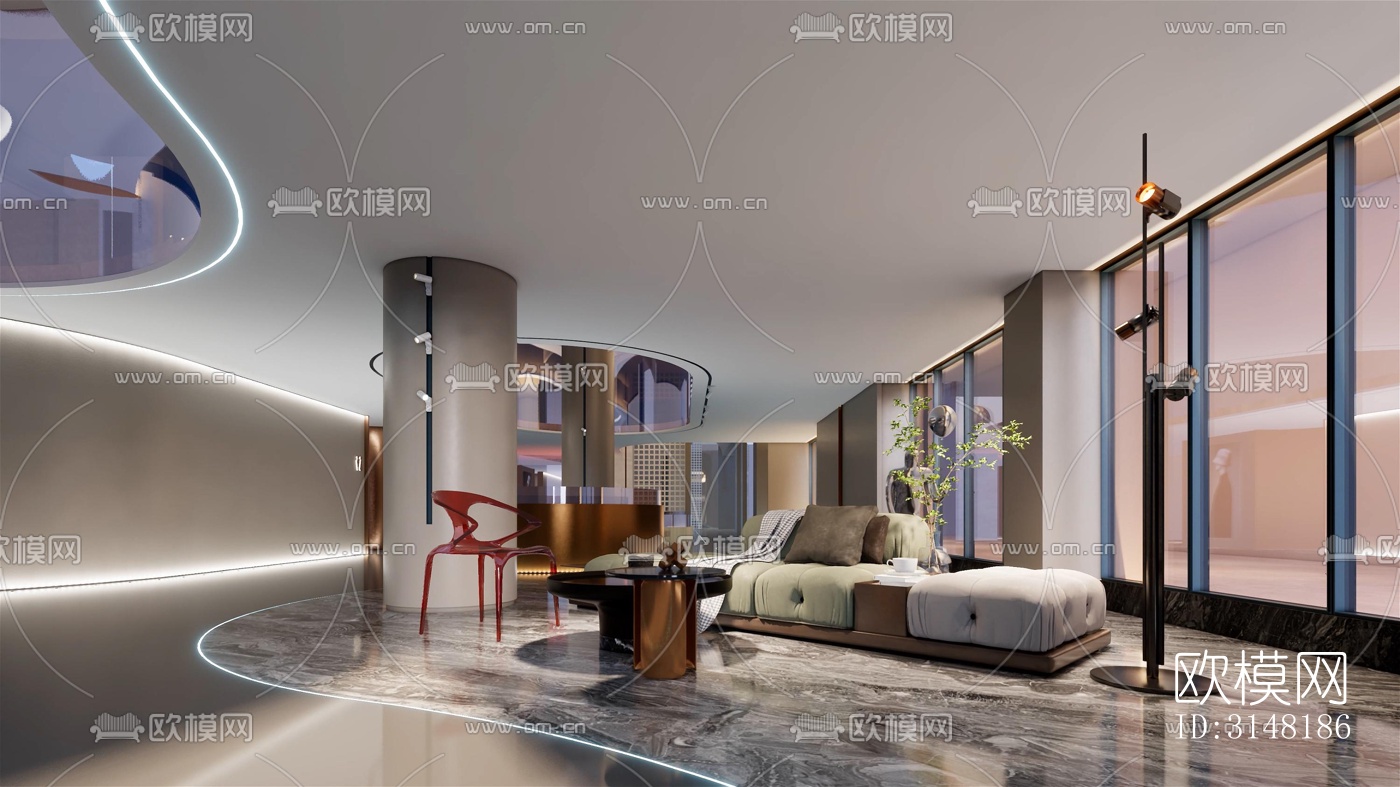 现代酒店民宿效果图下载（渲染图15）