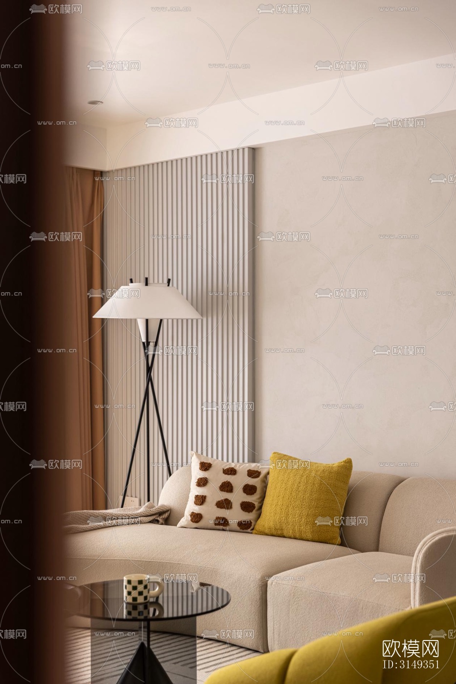 现代平层效果图下载（渲染图1）