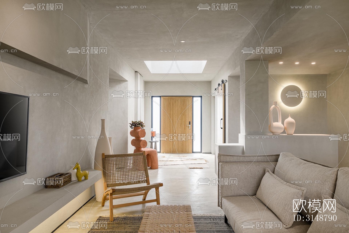 侘寂平层效果图下载（渲染图1）