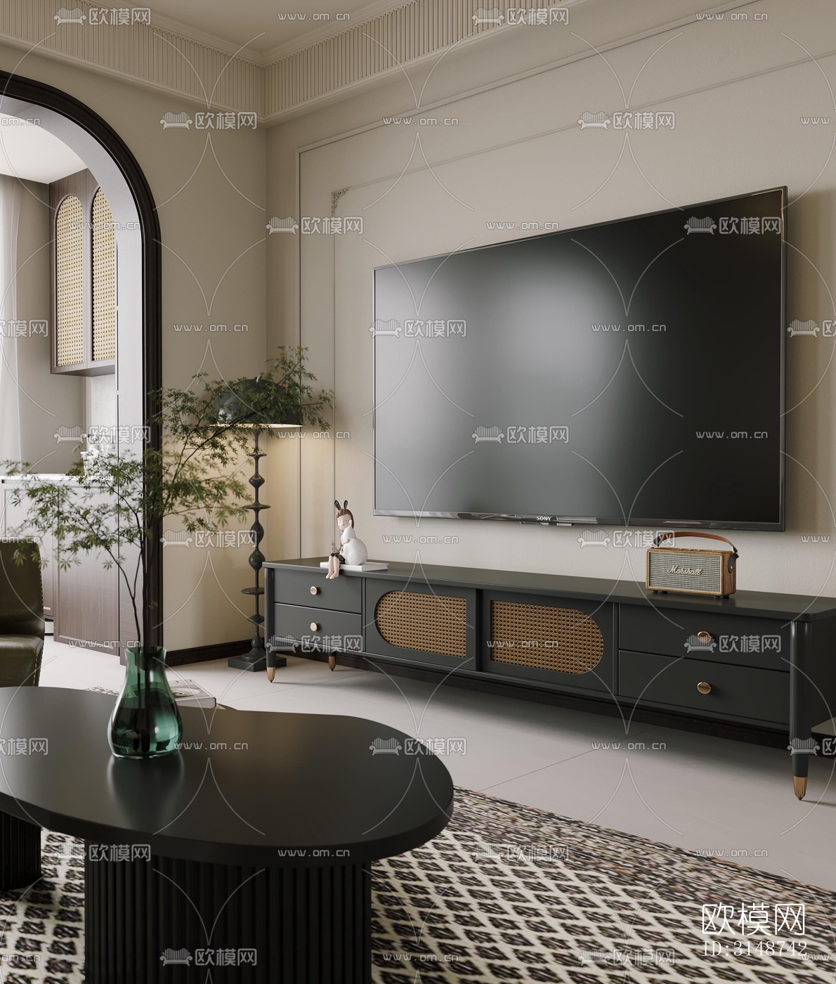 中古风平层效果图下载（渲染图5）