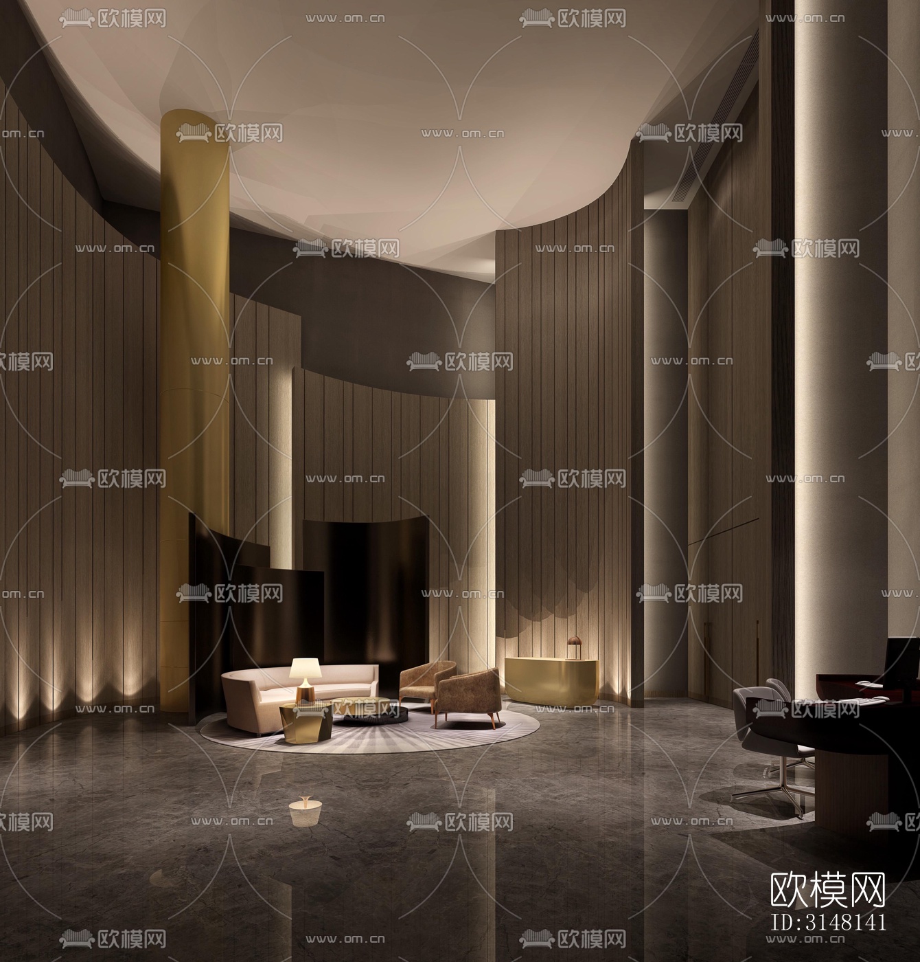 现代酒店民宿效果图下载（渲染图1）