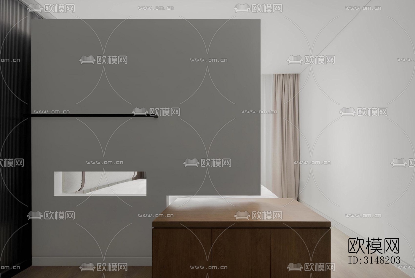 高级灰酒店民宿效果图下载（渲染图2）