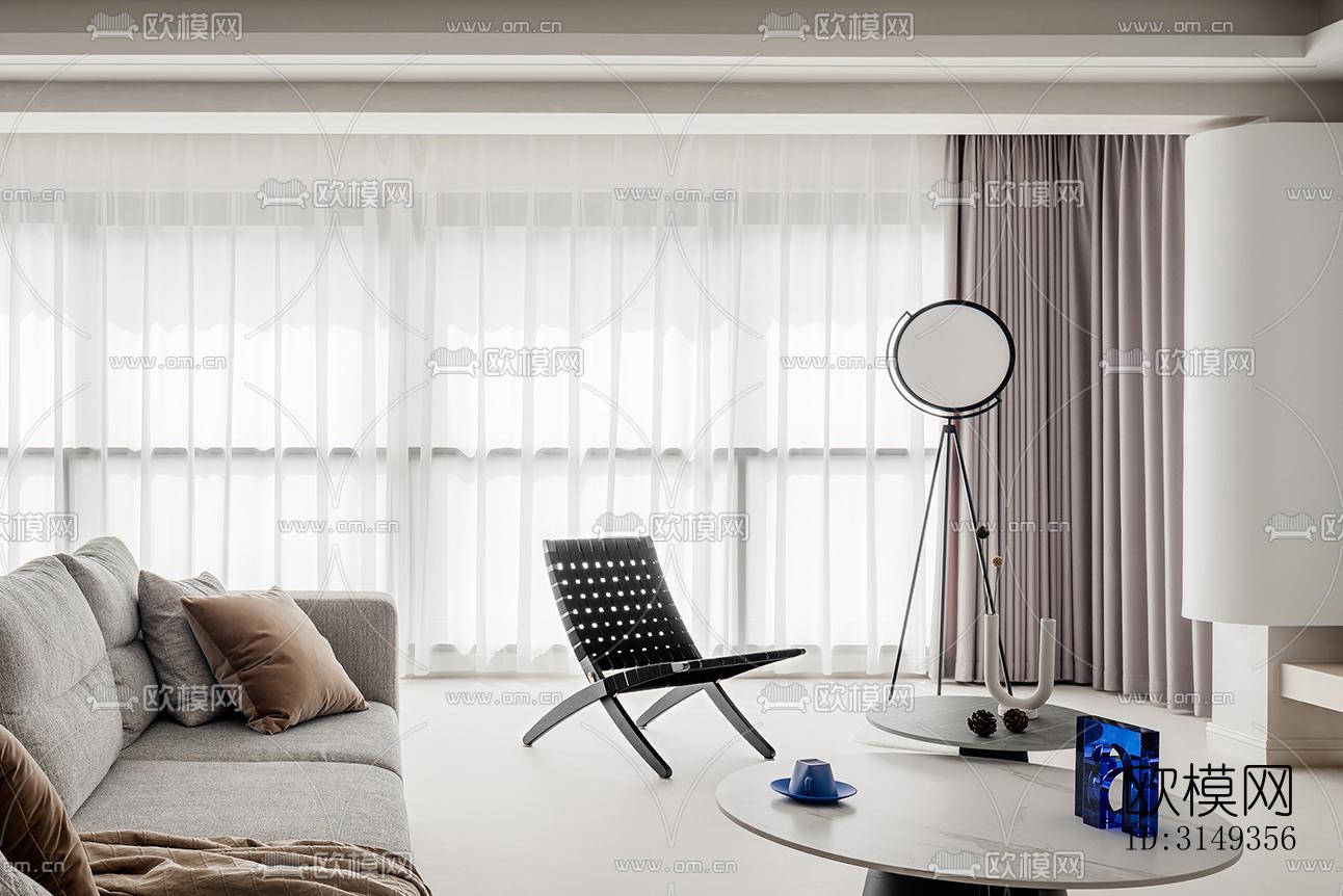 现代平层效果图下载（渲染图14）