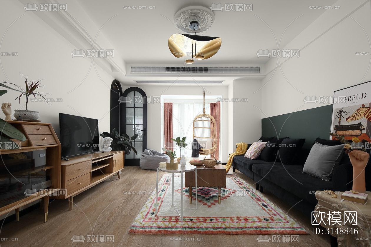 北欧平层效果图下载（渲染图2）