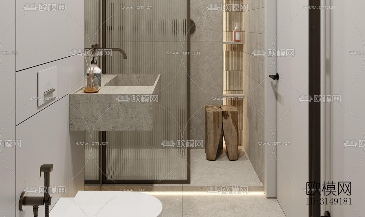 现代平层效果图下载（渲染图10）