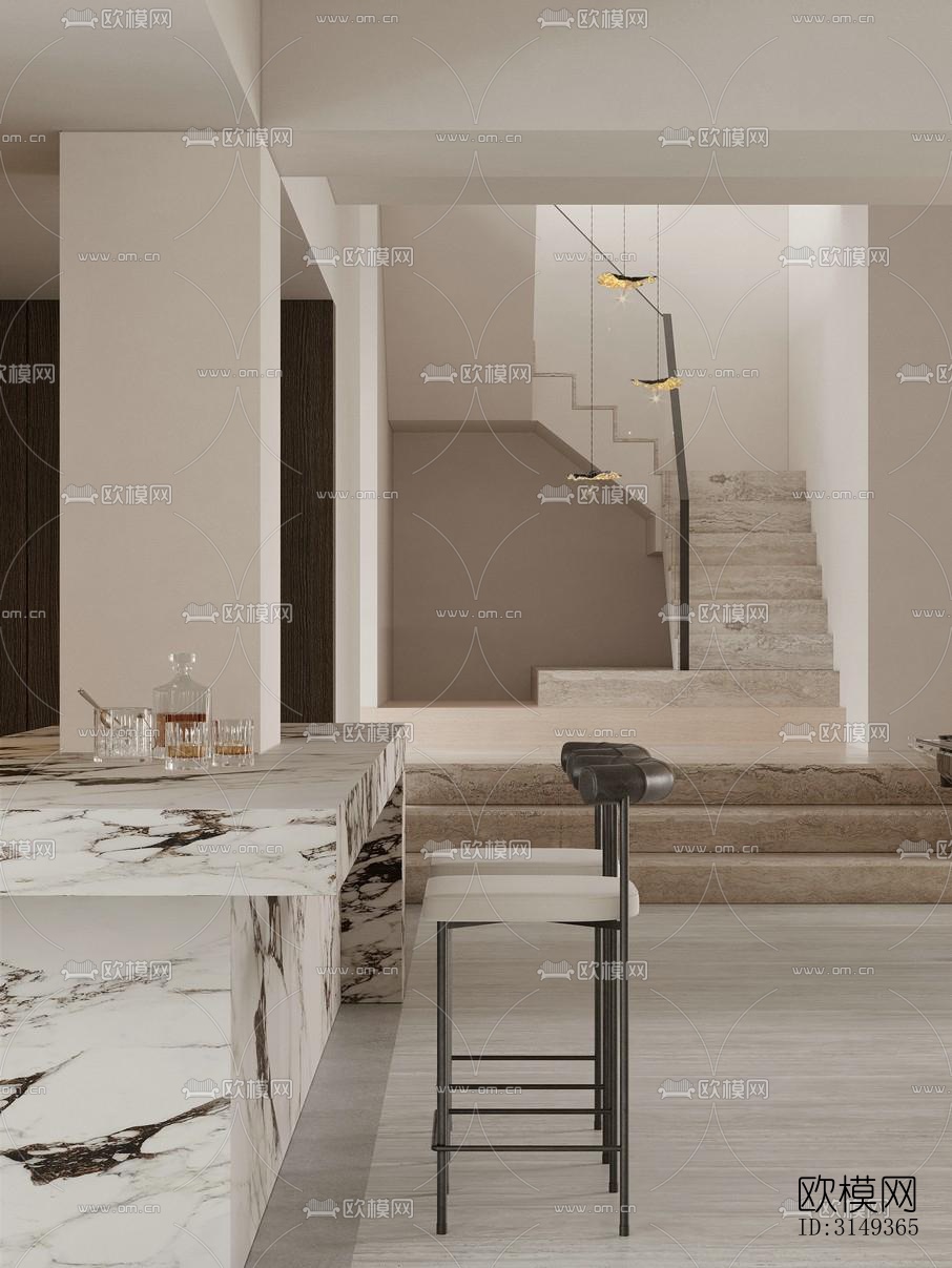 现代平层效果图下载（渲染图5）