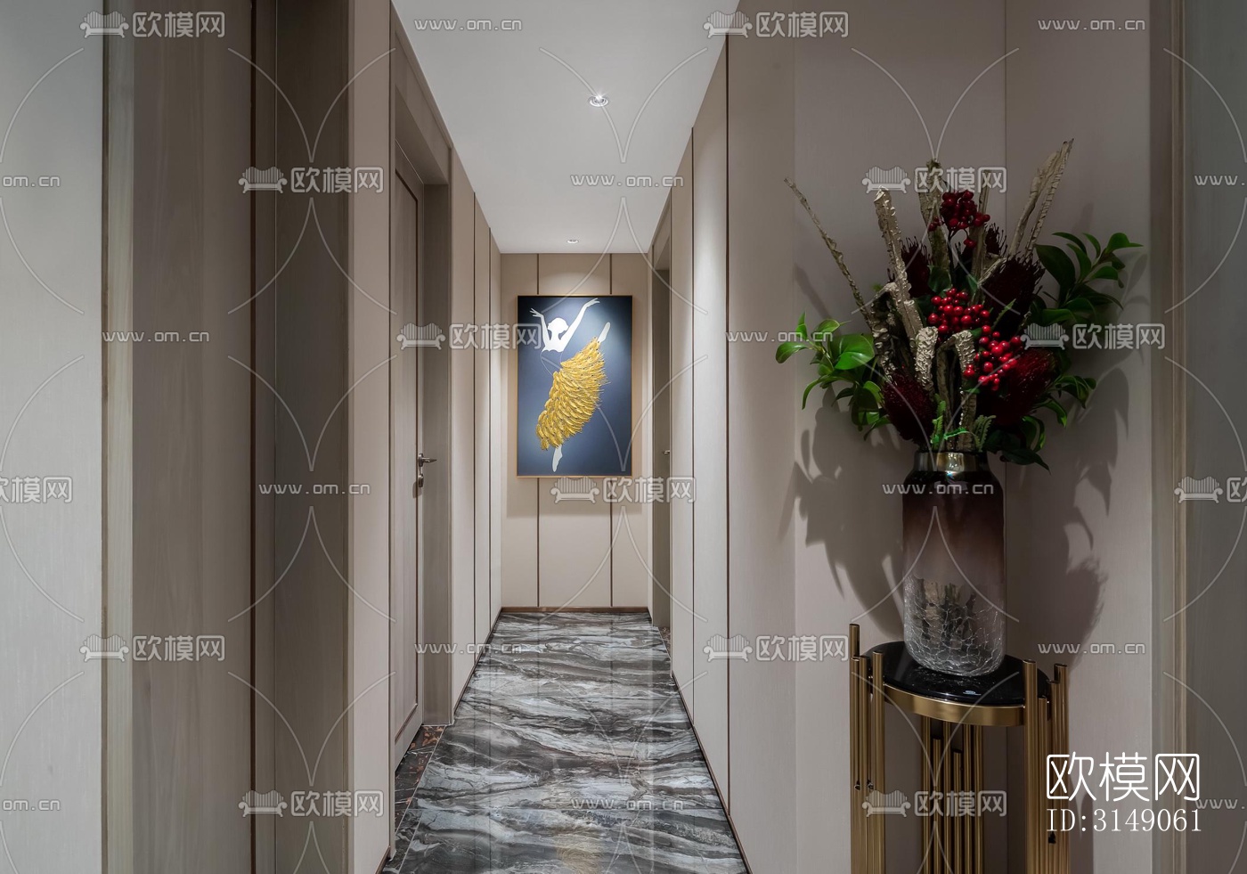 欧式平层效果图下载（渲染图11）