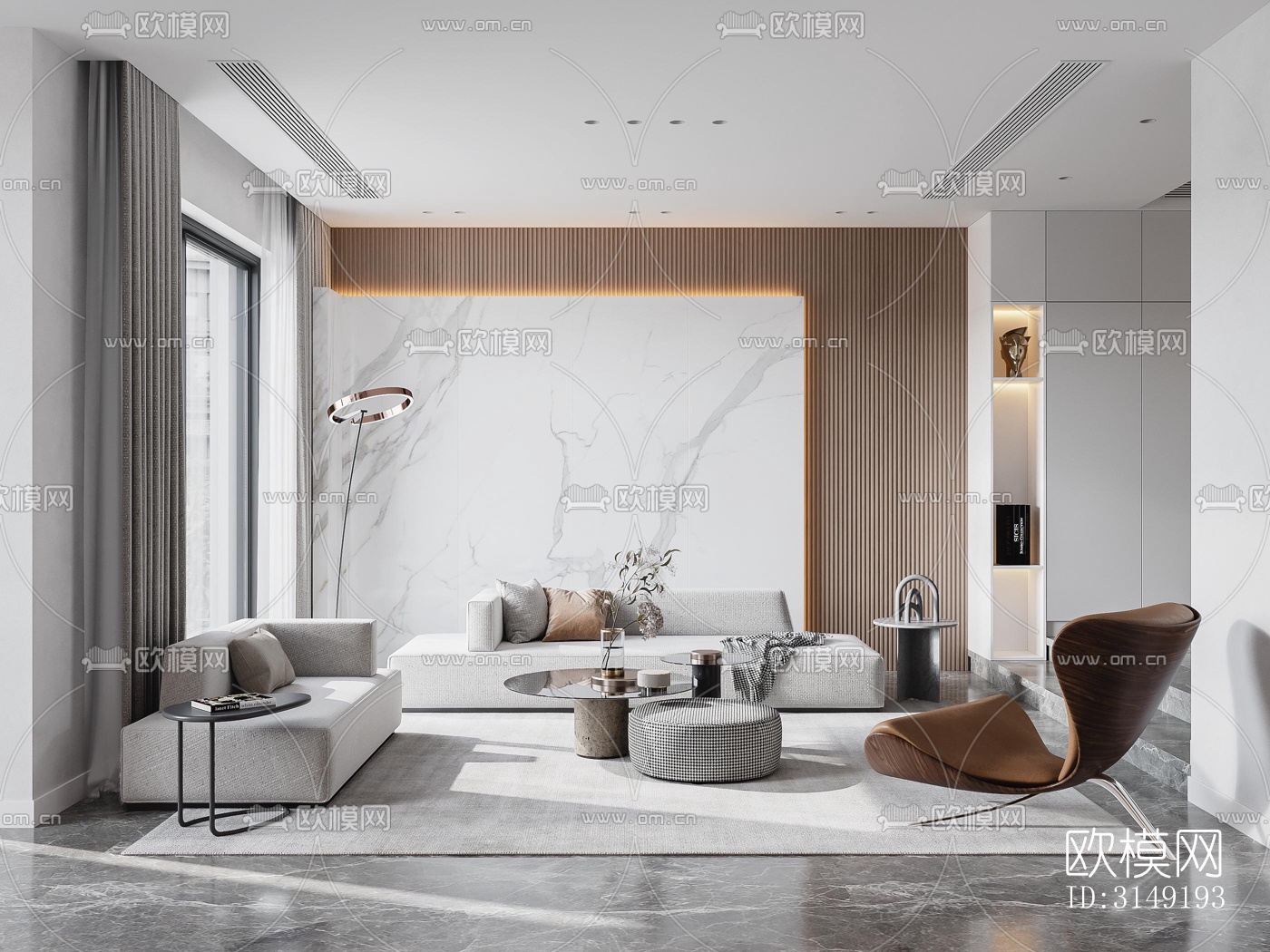 现代平层效果图下载（渲染图1）