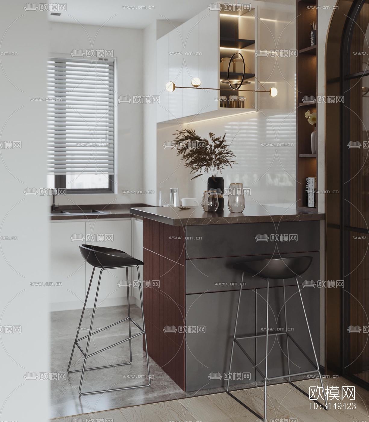 现代平层效果图下载（渲染图5）