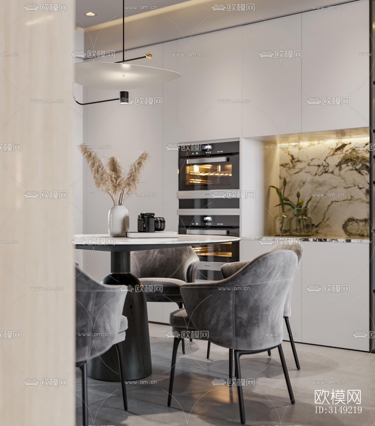 现代平层效果图下载（渲染图7）