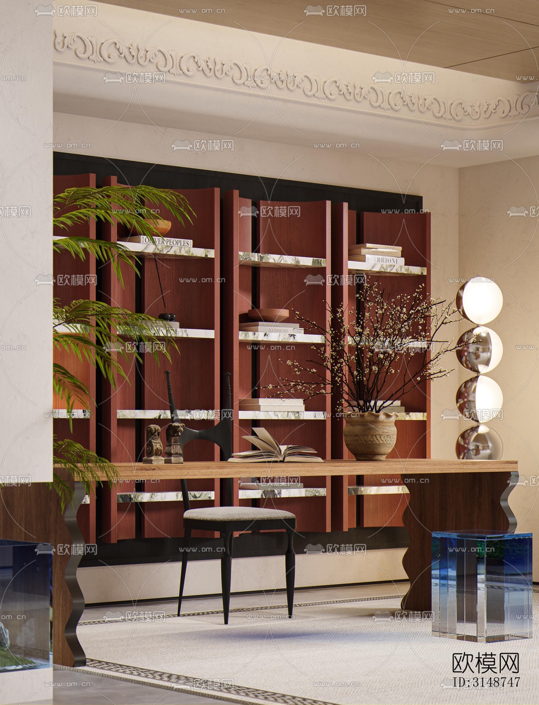 中古风平层效果图下载（渲染图5）