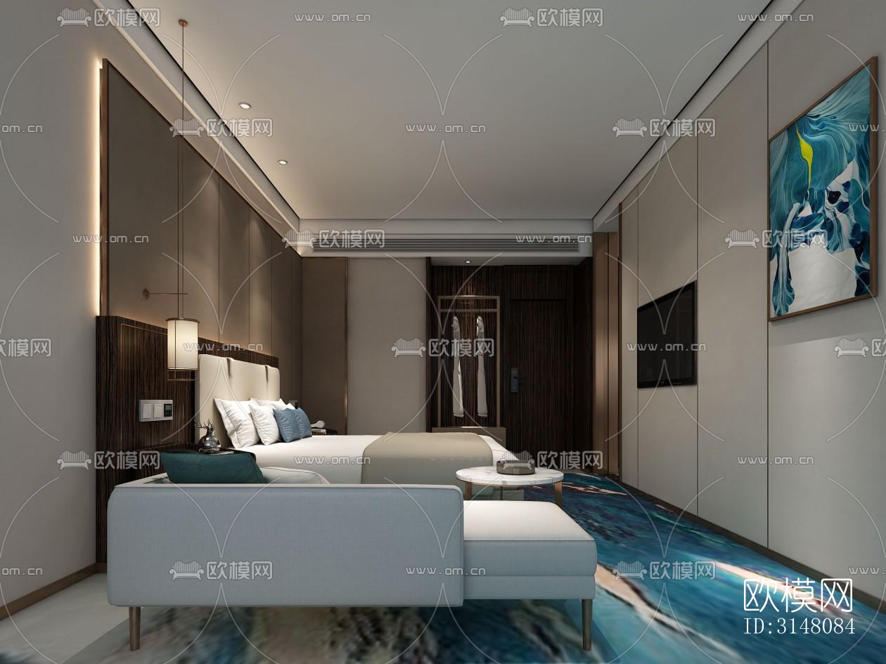 现代酒店民宿效果图下载（渲染图4）