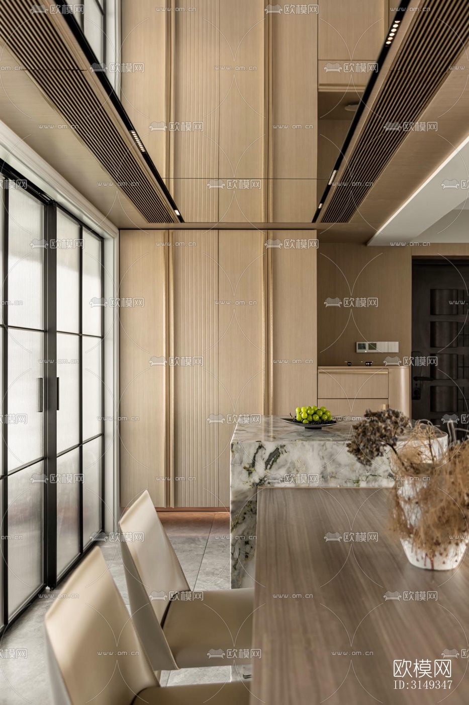 现代平层效果图下载（渲染图4）