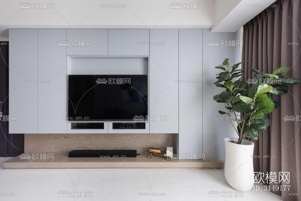 现代平层效果图下载（渲染图6）