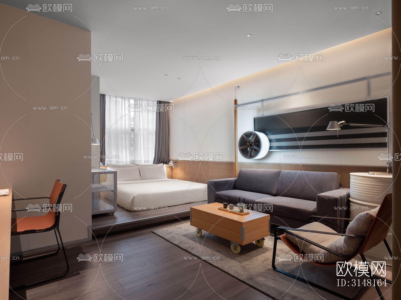 现代酒店民宿效果图下载（渲染图9）