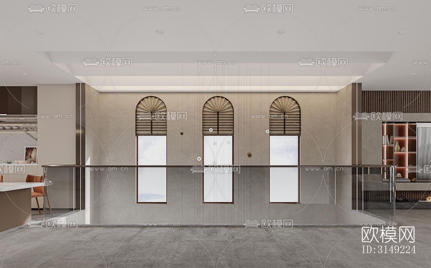 现代平层效果图下载（渲染图4）