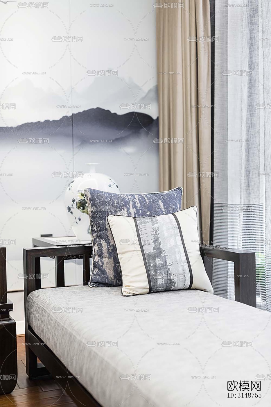 中式平层效果图下载（渲染图20）