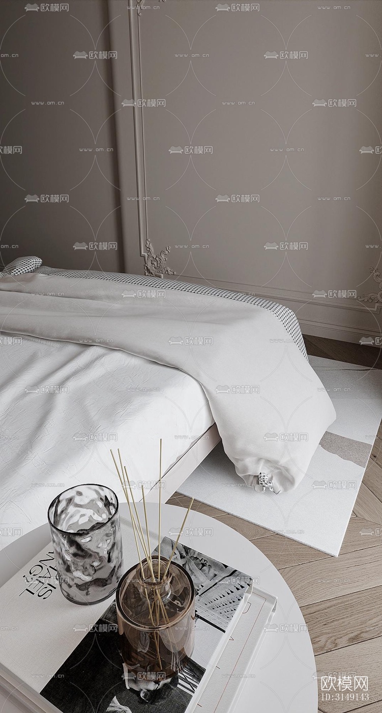 法式平层效果图下载（渲染图6）