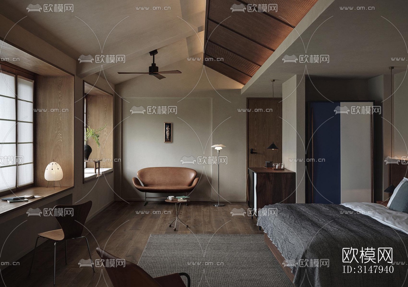 侘寂酒店民宿效果图下载（渲染图7）