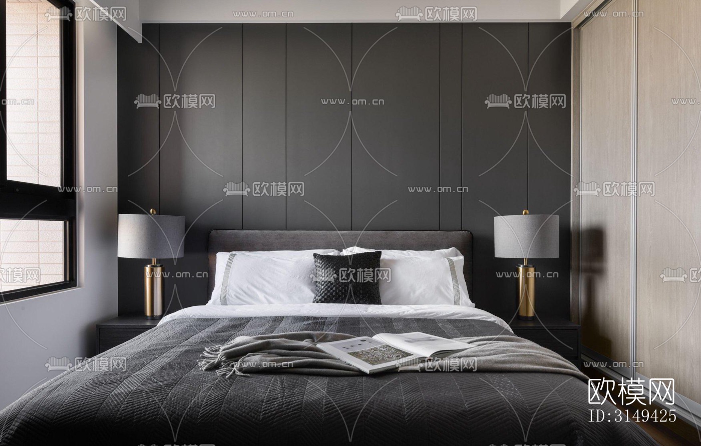 现代平层效果图下载（渲染图1）