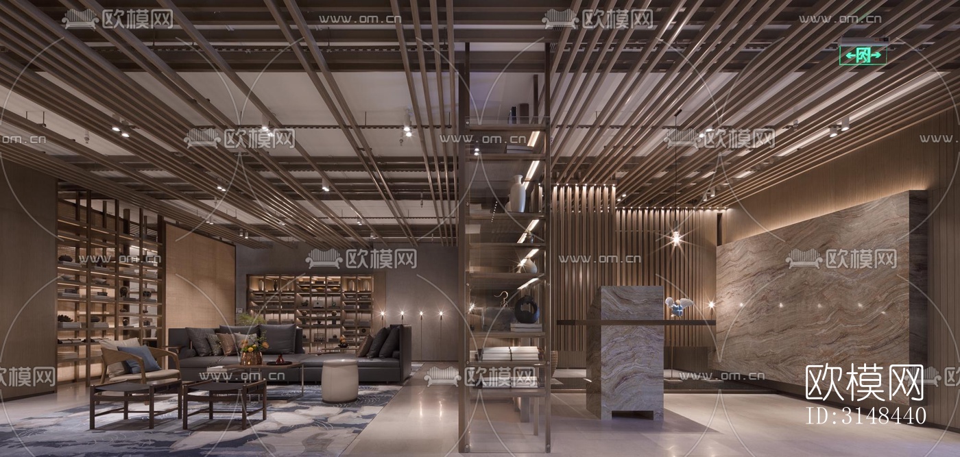 现代养生会所效果图下载（渲染图10）