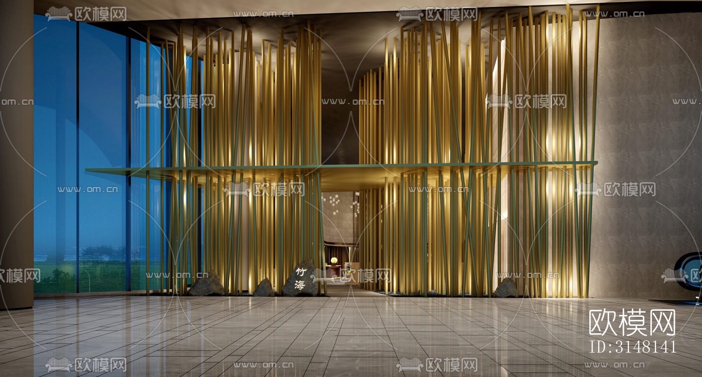 现代酒店民宿效果图下载（渲染图4）