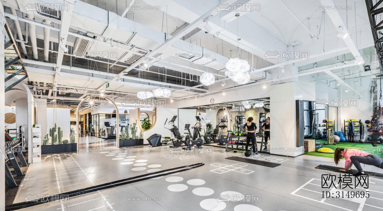 现代健身房效果图下载（渲染图5）