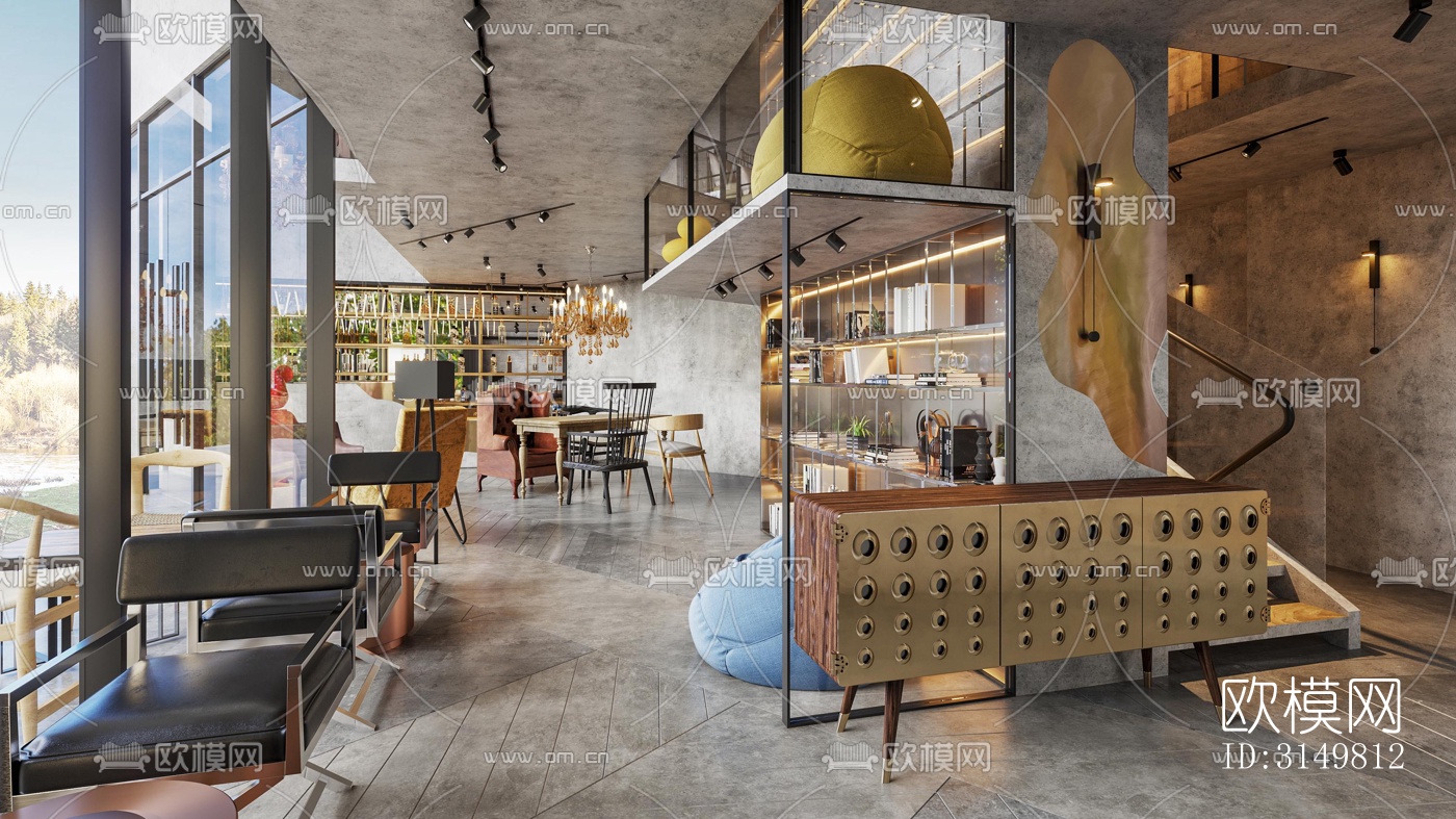 工业风咖啡奶茶效果图下载（渲染图11）