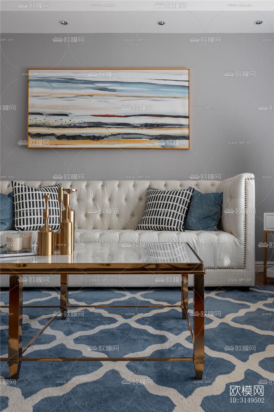 美式平层效果图下载（渲染图5）