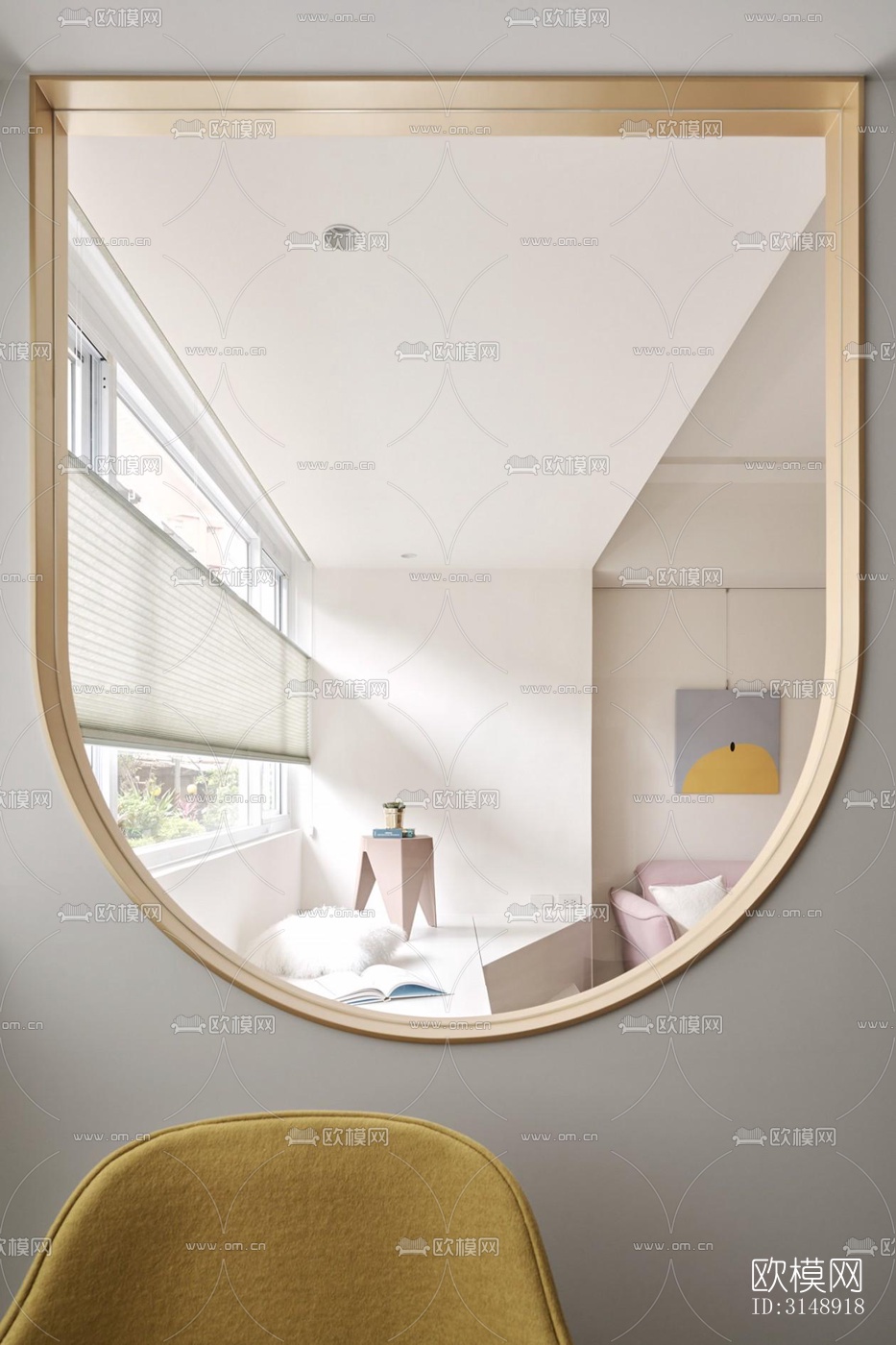 奶油风平层效果图下载（渲染图7）