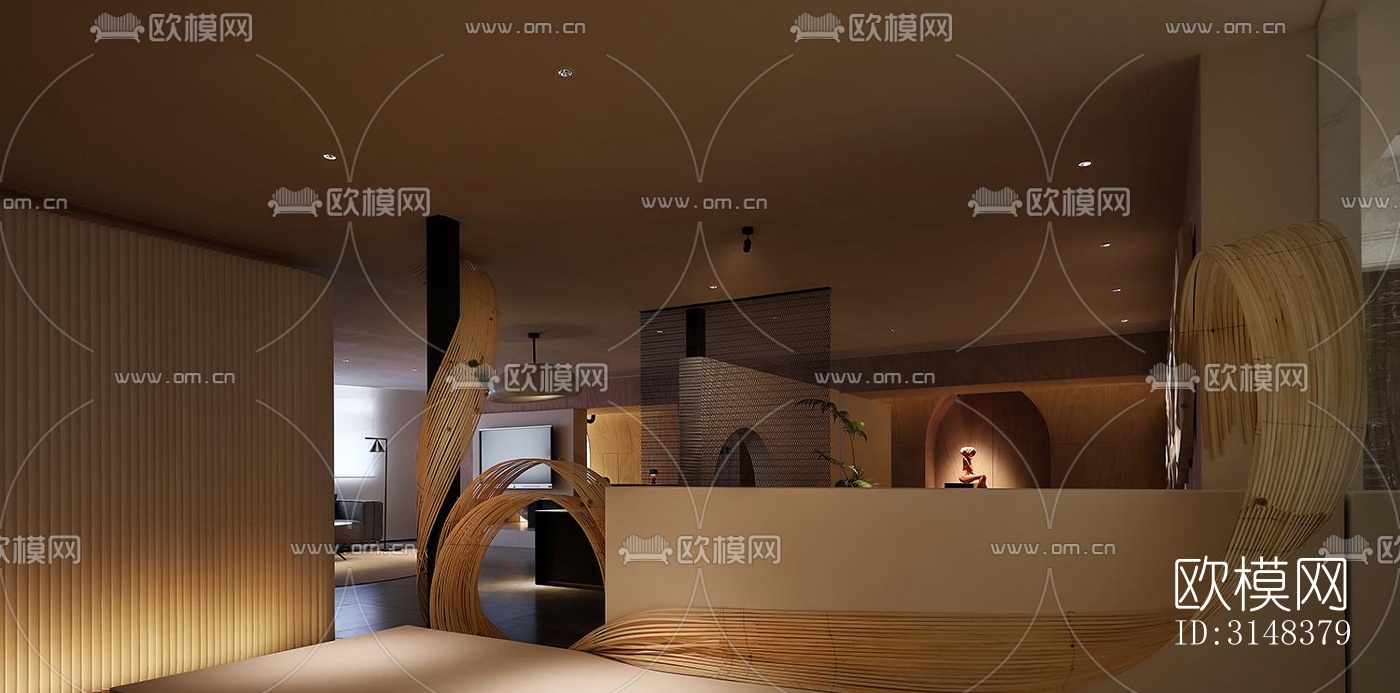 侘寂养生会所效果图下载（渲染图6）