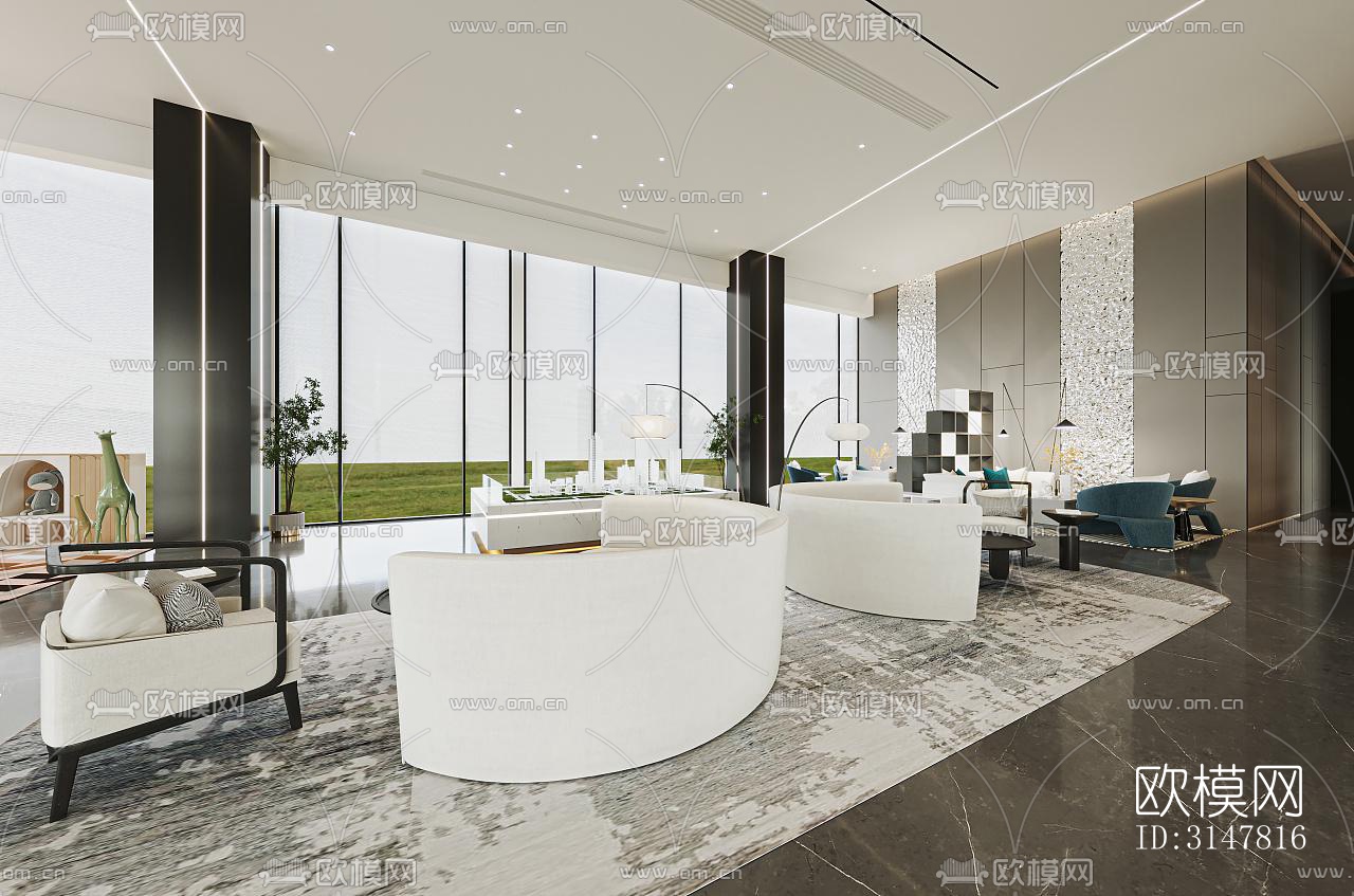 现代售楼处效果图下载（渲染图10）