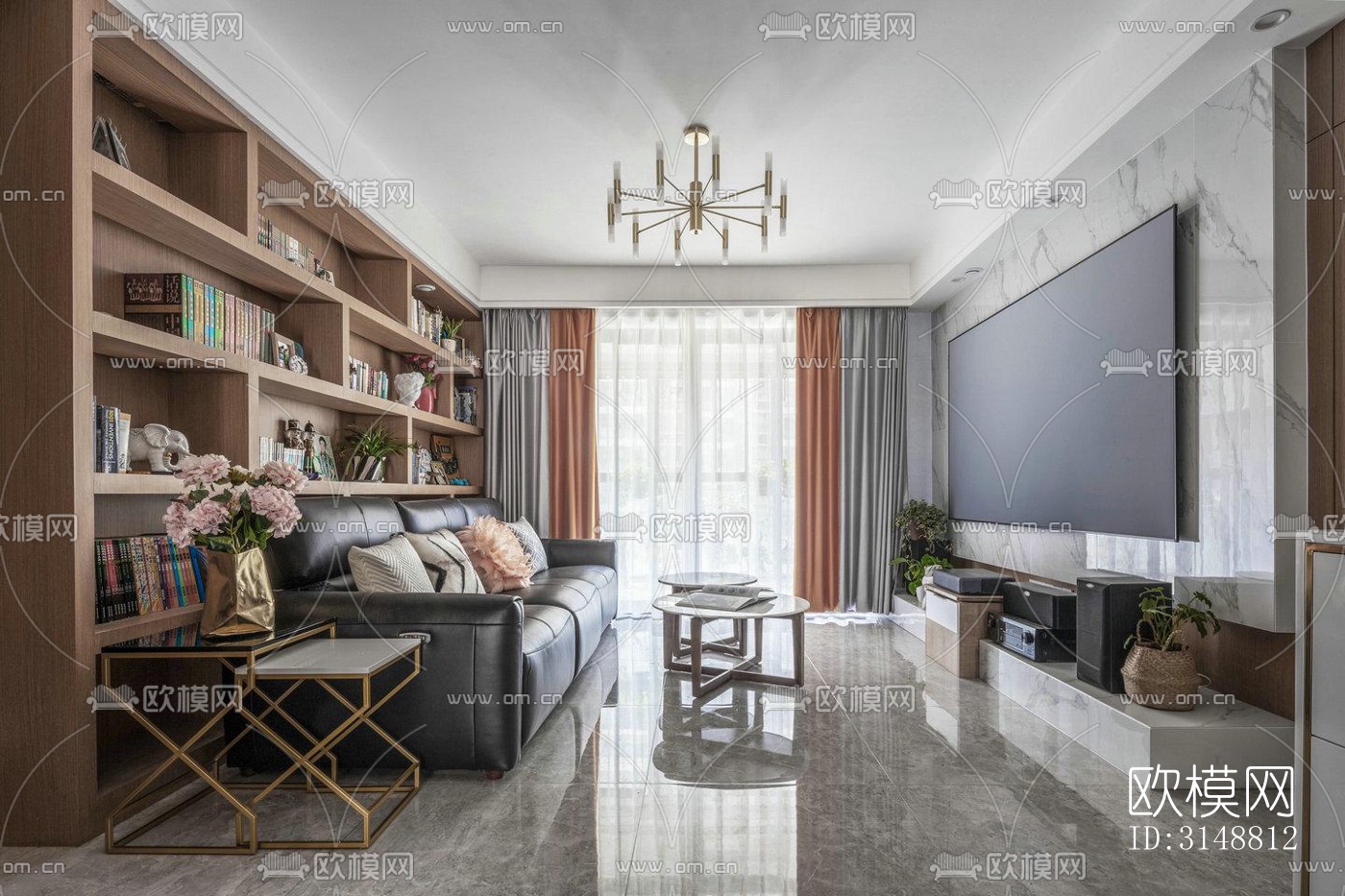 北欧平层效果图下载（渲染图1）