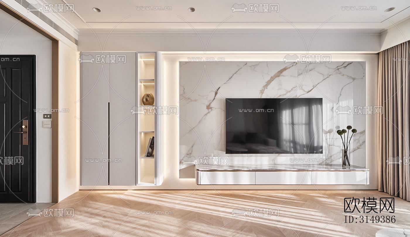 现代平层效果图下载（渲染图2）