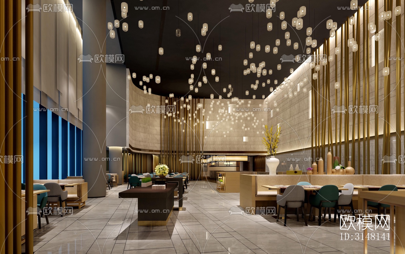 现代酒店民宿效果图下载（渲染图3）