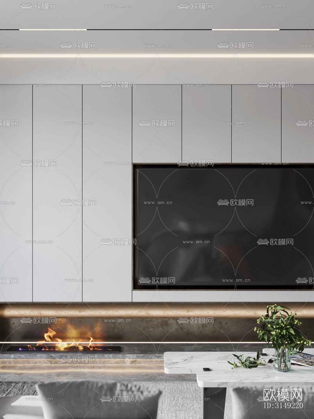 现代平层效果图下载（渲染图5）