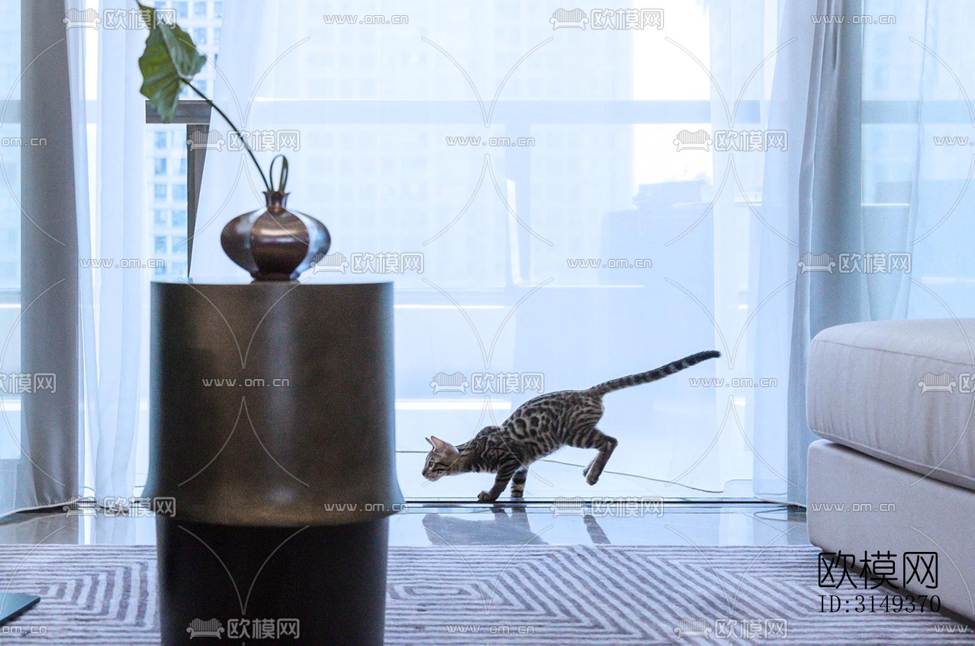 现代平层效果图下载（渲染图12）